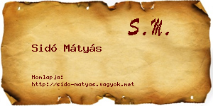 Sidó Mátyás névjegykártya
