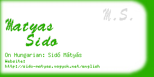 matyas sido business card